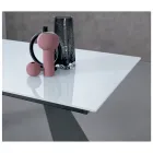 Masă extensibilă cu extensie laterală în sticlă de lapte - Aperol Viadurini