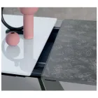 Masă extensibilă cu extensie laterală în sticlă de lapte - Aperol Viadurini