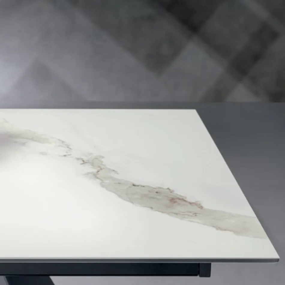 Masă extensibilă cu extensie laterală din vitroceramică - Aperol Viadurini