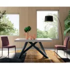 Masa extensibila cu deschidere centrala sincronizata din laminat - Settimmio Viadurini