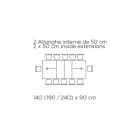 Masa extensibila cu deschidere centrala sincronizata din laminat - Settimmio Viadurini