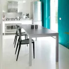 Masă extensibilă cu picioare din lemn de fag, L130 / 210xP80cm, Denisio Viadurini