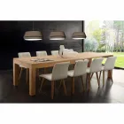 Masă extensibilă cu picioare din lemn masiv și blat din Indiana Viadurini