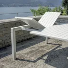 Masă extensibilă cu picioare glisante și blat din aluminiu cu lamele - Supernova Viadurini