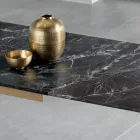 Masă extensibilă cu blat laminat cu efect de marmură închisă - Anason Viadurini