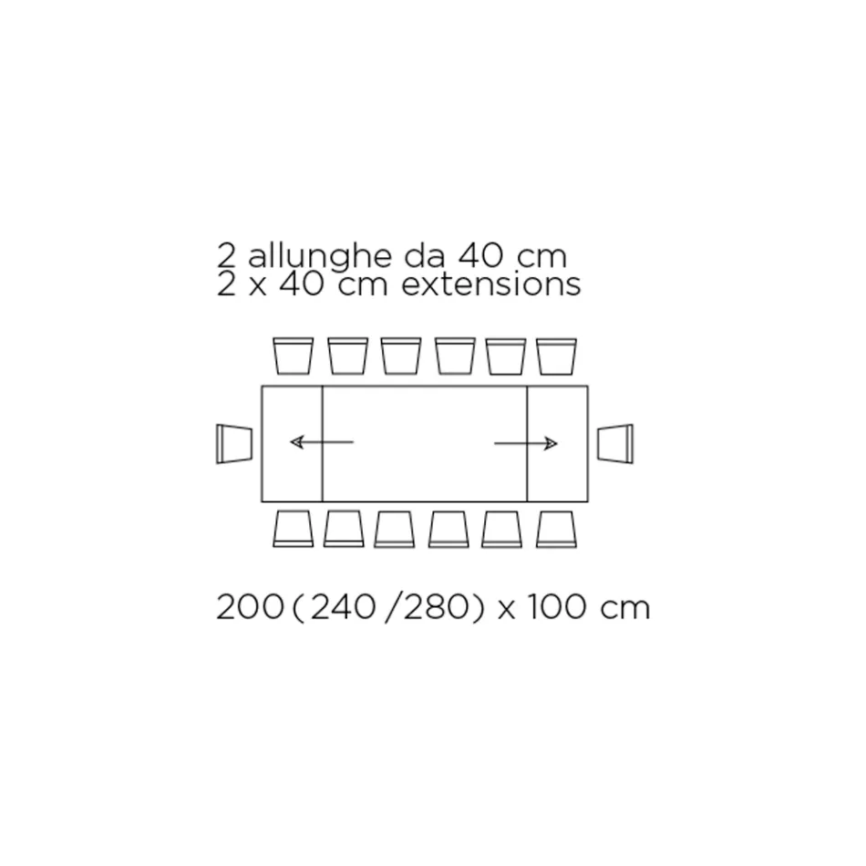 Masa extensibila cu blat din sticla Made in Italy - Equatore Viadurini