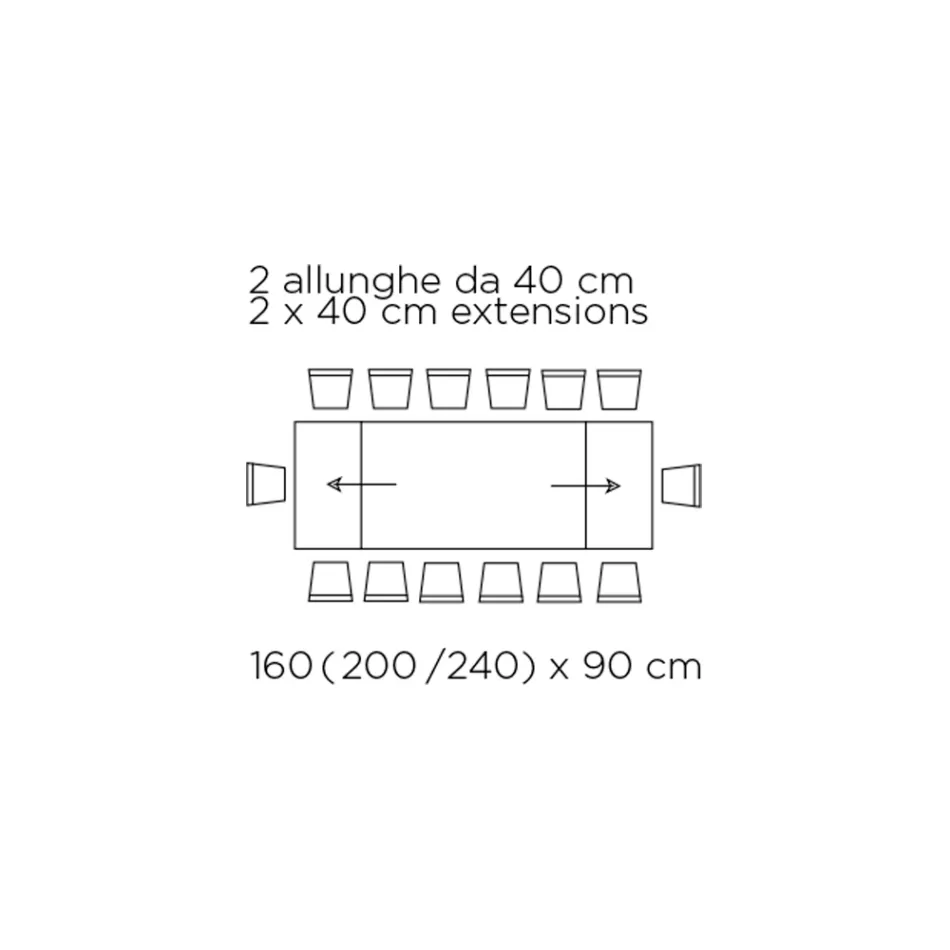 Masa extensibila cu blat din sticla Made in Italy - Equatore Viadurini