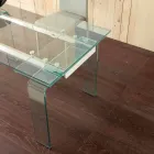 Masă extensibilă Lord cu blat din sticlă călită Viadurini