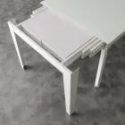 Masă extensibilă cu blat modern din sticlă călită Baltimora Viadurini