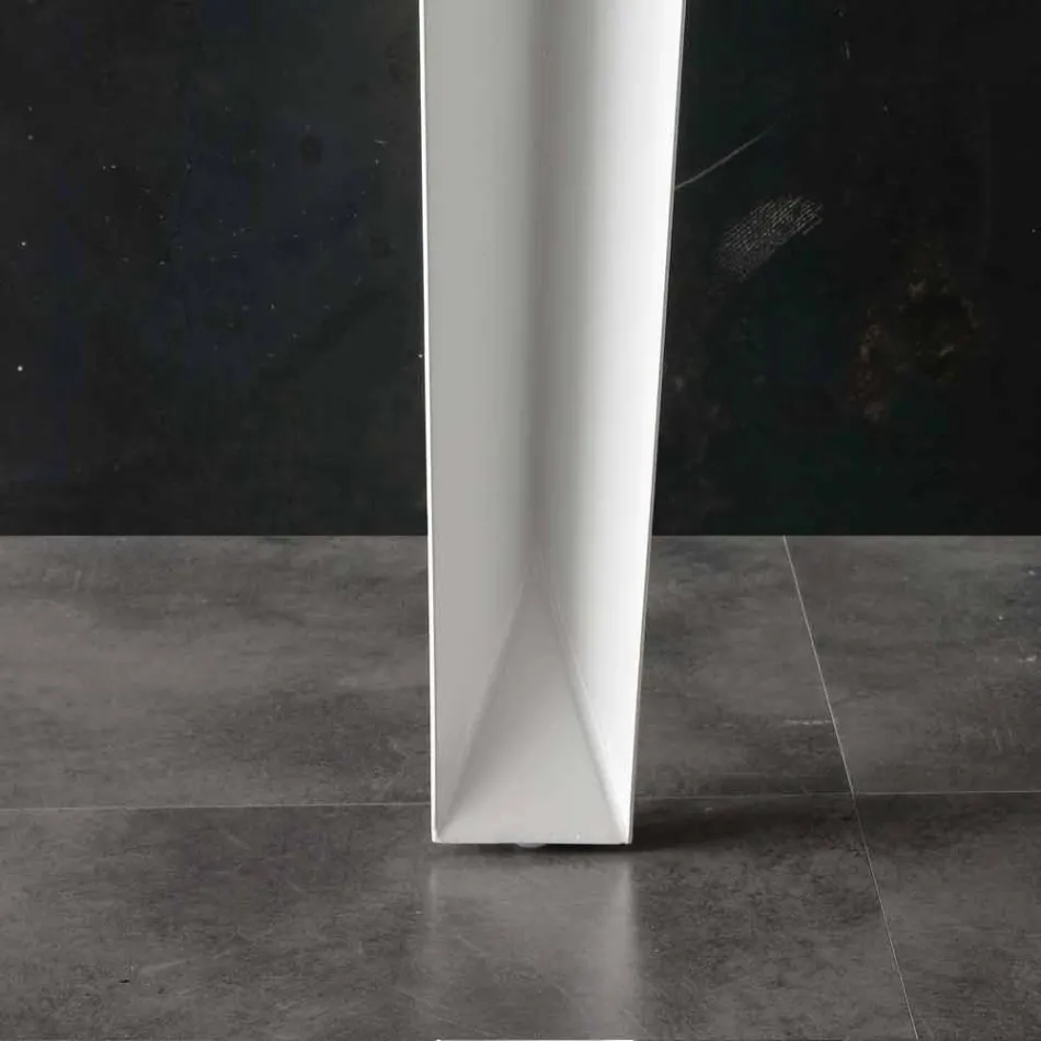 Masă extensibilă cu blat modern din sticlă călită Baltimora Viadurini