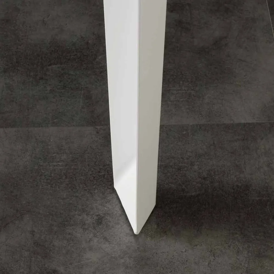 Masă extensibilă cu blat modern din sticlă călită Baltimora Viadurini