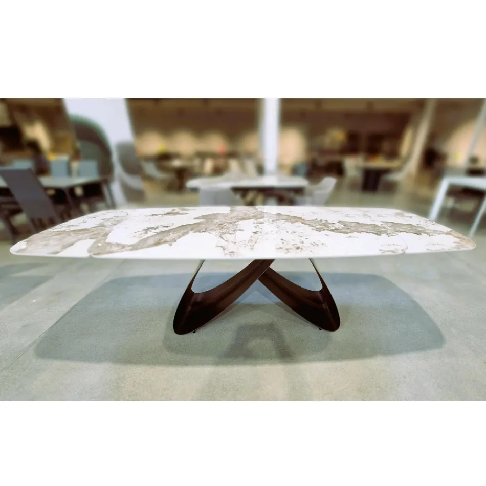 Masă extensibilă de la 180 la 260 cm din piatră sinterizată Gres cu finisaj Pandora - Orion Viadurini