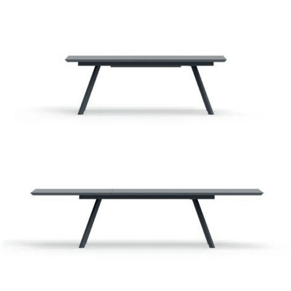 Masa de gradina extensibila din otel galvanizat Made in Italy - Brienne Viadurini