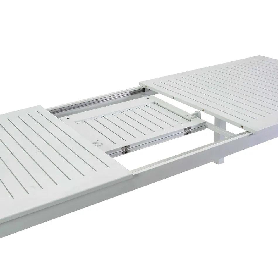 Masă de grădină extensibilă din aluminiu cu blat cu lamele - Passport Viadurini