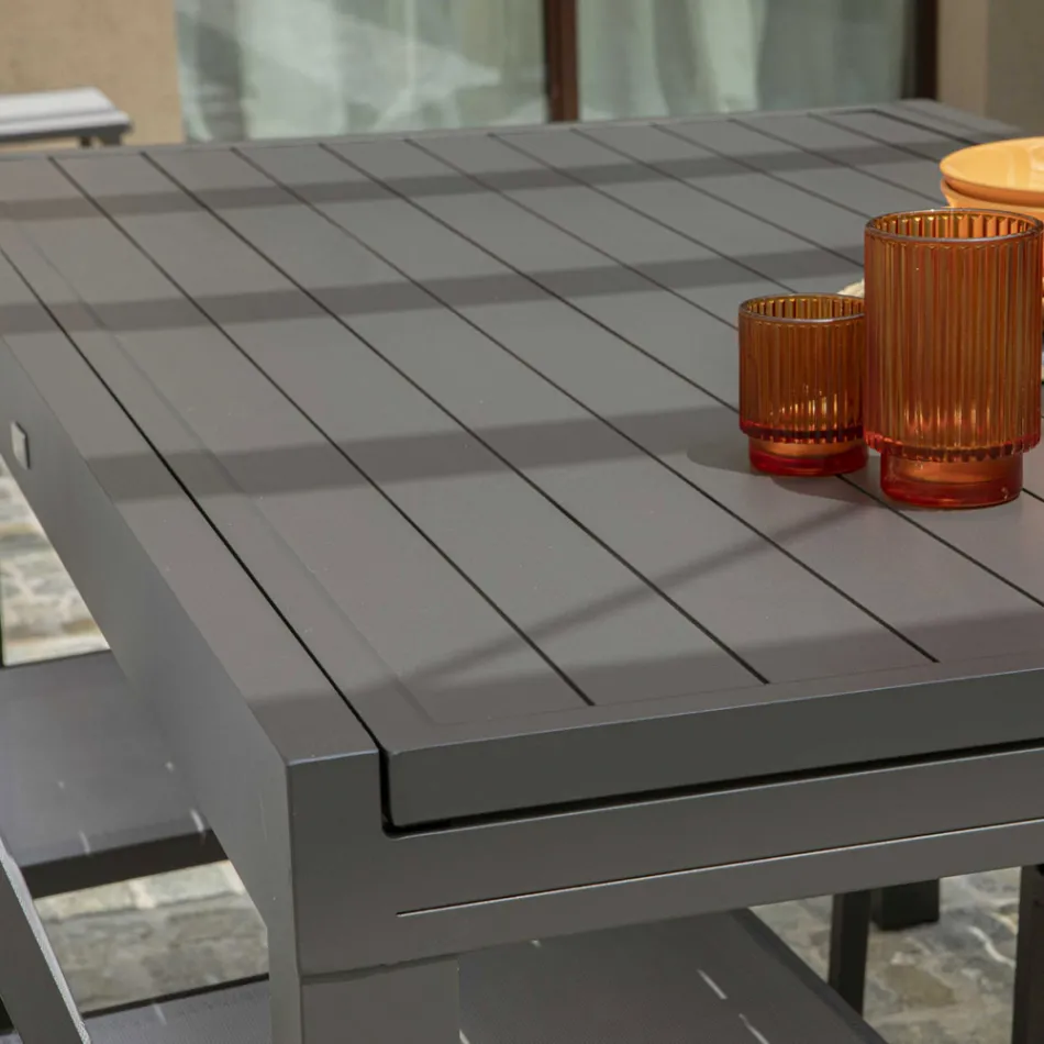 Masă de grădină extensibilă fabricată în întregime din aluminiu - Sheet Viadurini