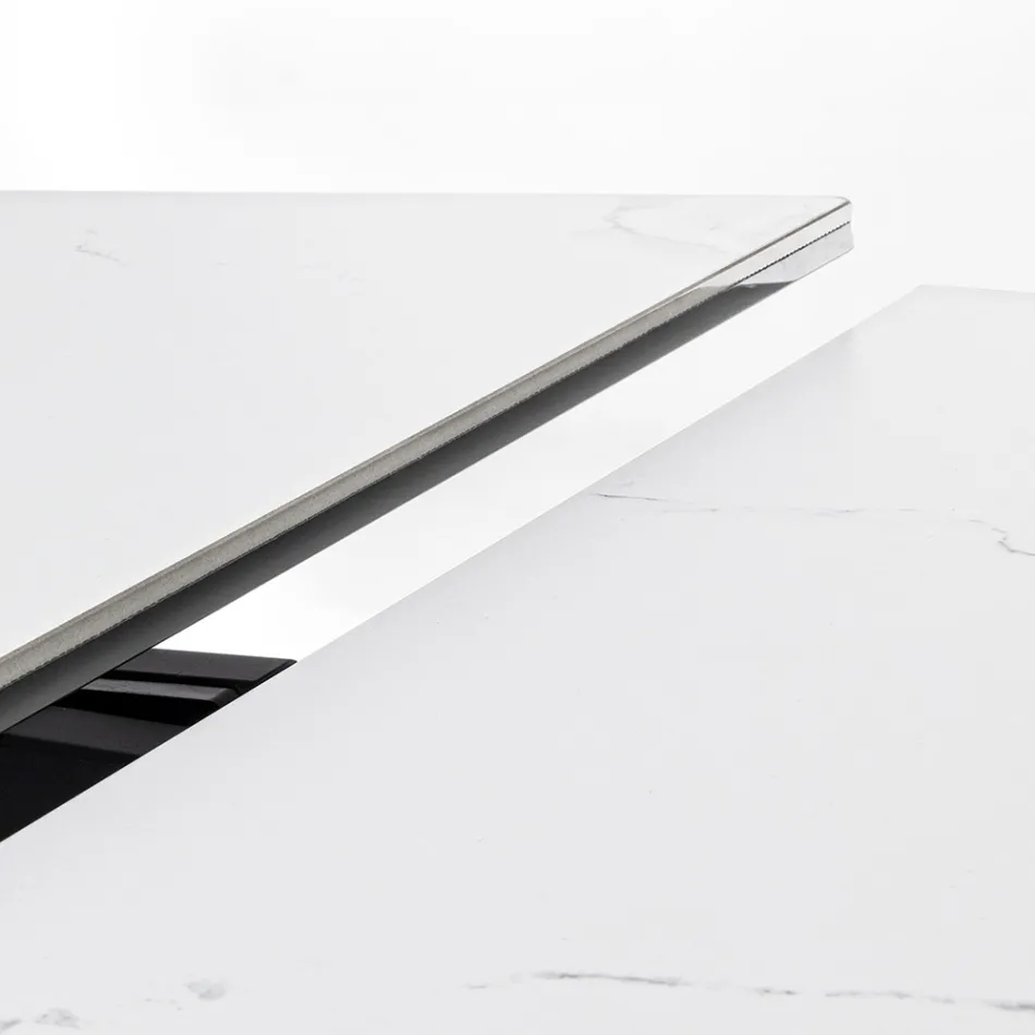 Masa de sufragerie extensibila 240 cm Blat din sticla si ceramica - Barone Viadurini