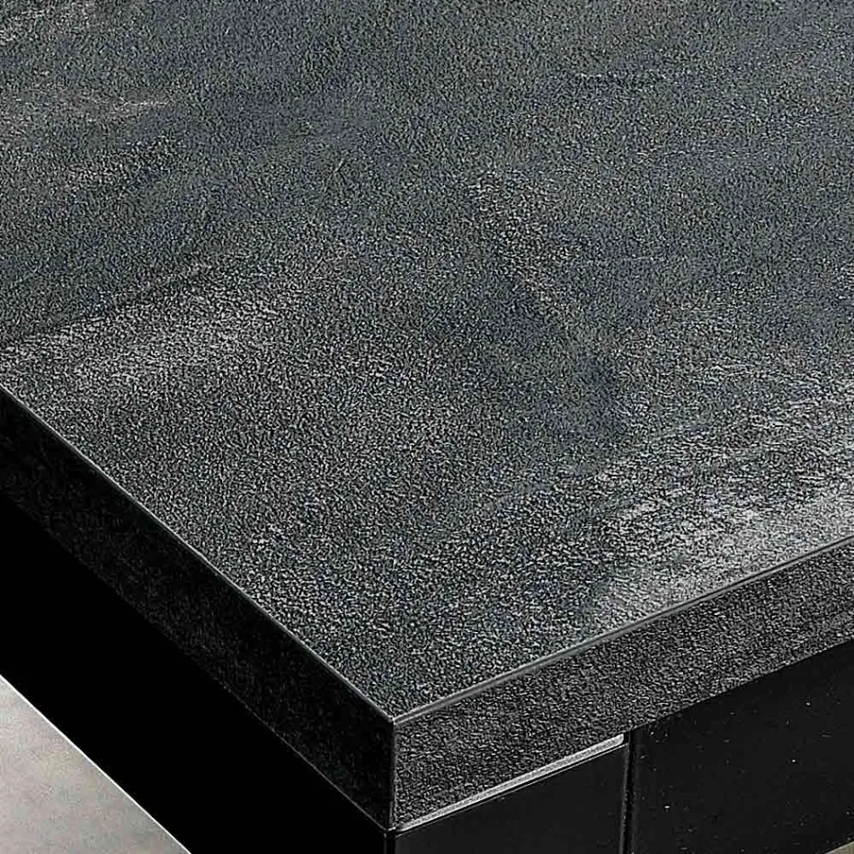 Masa de living extensibila cu blat melaminat si picioare metalice - Shaila Viadurini