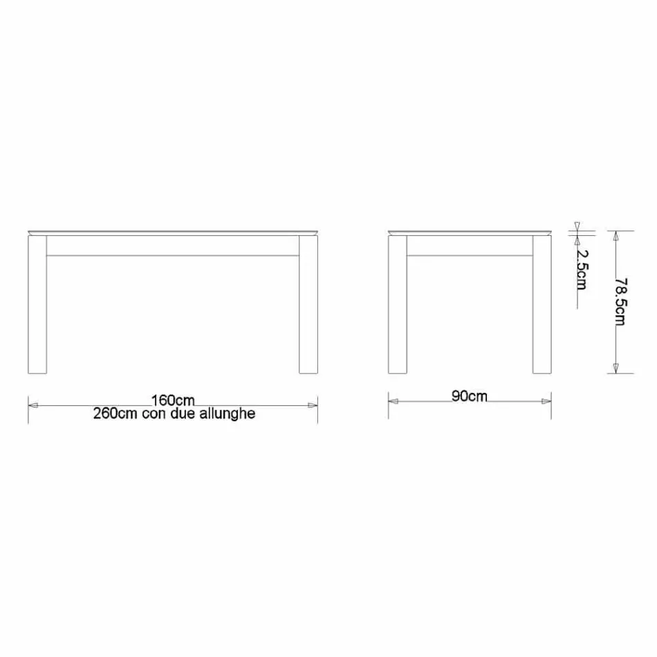 Masă extensibilă din lemn masiv din lemn, făcută în Italia, Frank Viadurini