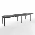 Masă extensibilă de design din sticlă și metal, războinic Viadurini