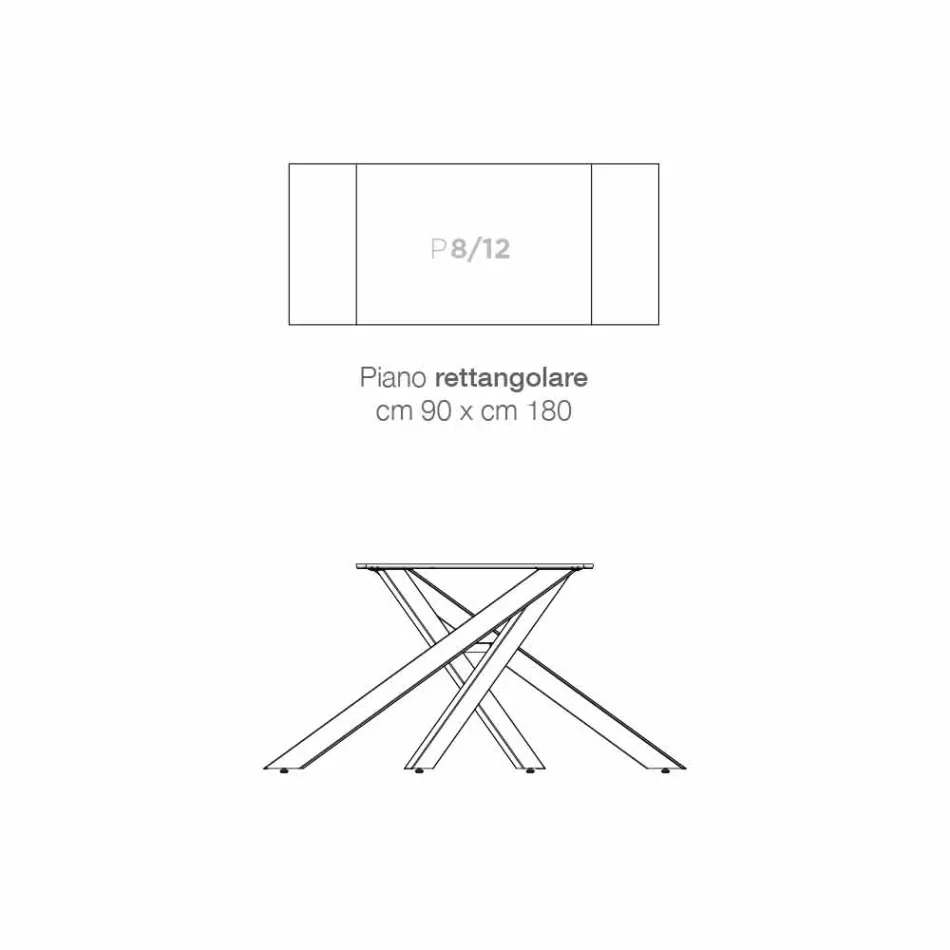 Masă de proiectare din sticlă ceramică extensibilă realizată în Italia, Dionigi Viadurini