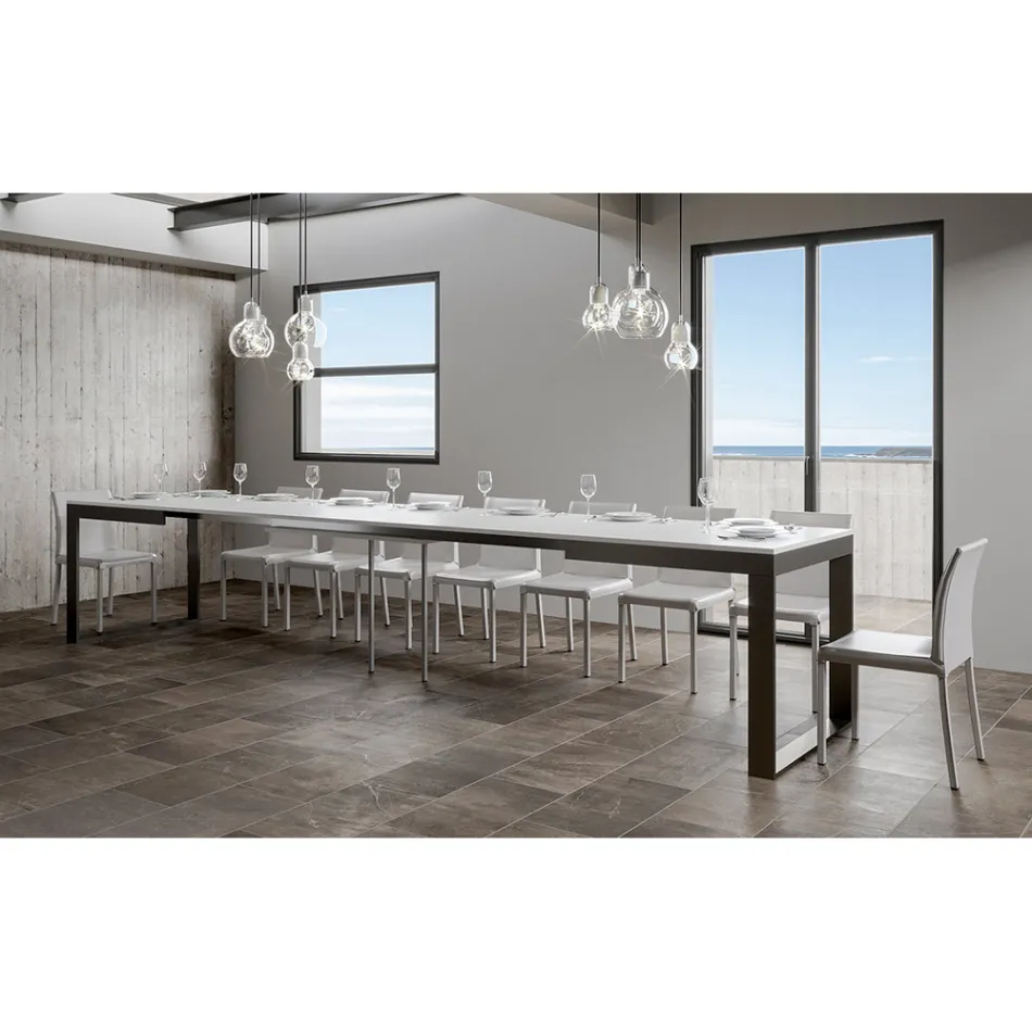 Masa Extensibila de Design Modern din Lemn Melaminat - Badesi Viadurini