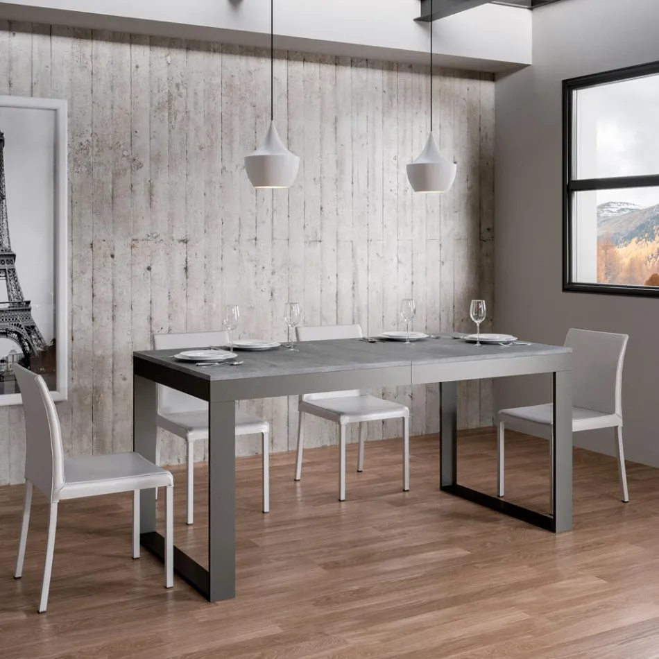 Masa Extensibila de Design Modern din Lemn Melaminat - Badesi Viadurini