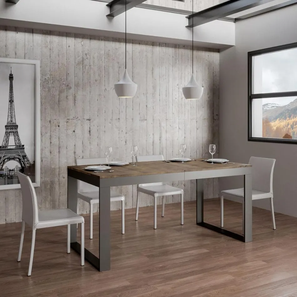 Masa Extensibila de Design Modern din Lemn Melaminat - Badesi Viadurini