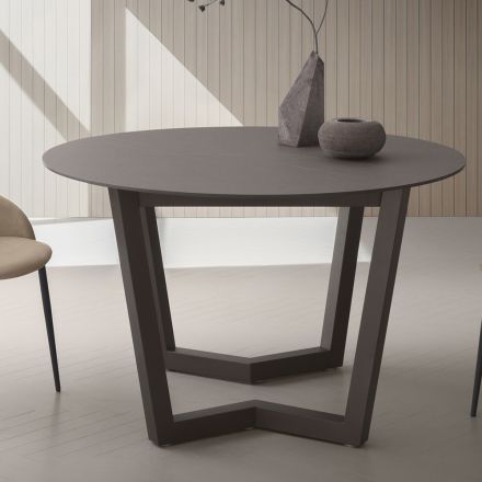 Masa Extensibila Pana la 180 cm Rotunda Hpl Laminata Made in Italy - Bastiano Viadurini