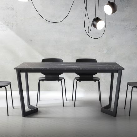 Masa extensibila Pana la 238 cm Metal si Hpl colorat Made in Italy - Pablito Viadurini