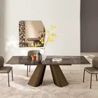 Masă extensibilă până la 240 cm din sticlă transparentă cu nervuri, fabricată în Italia - Talete Viadurini