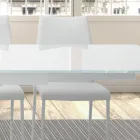 Masa extensibila pana la 278 cm din sticla si otel alb Made in Italy - Grotta Viadurini