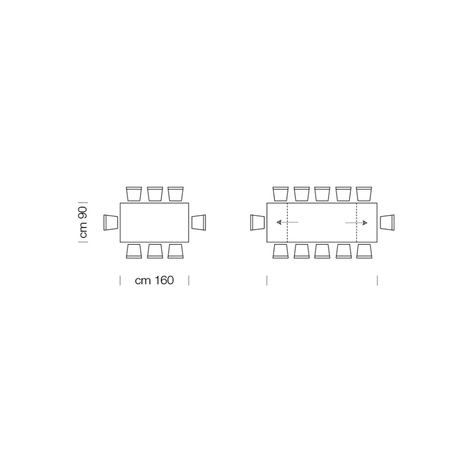 Masa extensibila pana la 278 cm din sticla si otel negru Made in Italy - Grotta Viadurini