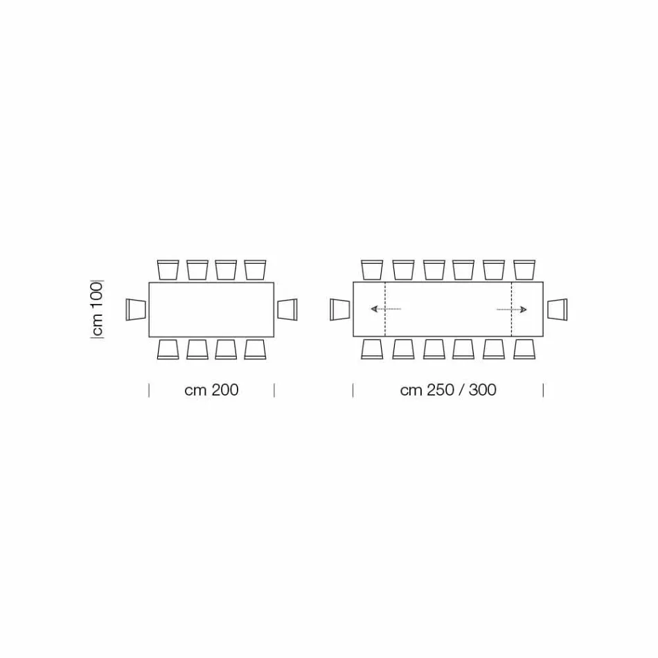 Masa extensibila pana la 300 cm din lemn furniruit Made in Italy – Ezzellino Viadurini