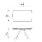 Masa extensibila pana la 180 cm din ceramica pe sticla si metal - Lozzolo Viadurini