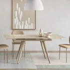 Masă extensibilă până la 180 cm din piatră și metal cu efect de marmură - Numa Viadurini