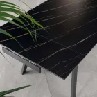 Masa extensibila pana la 200 cm din Piatra Sinterizata Efect Marmura - Ananas Viadurini