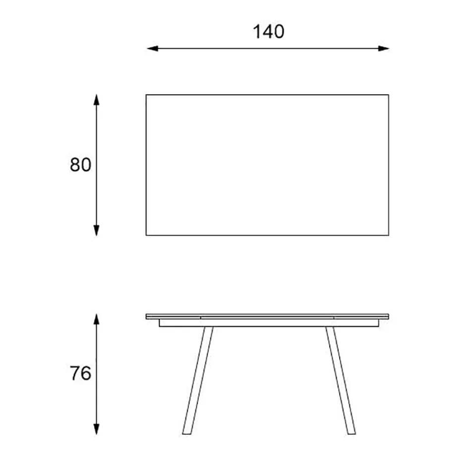 Masa extensibila pana la 200 cm din Piatra Sinterizata Efect Marmura - Ananas Viadurini