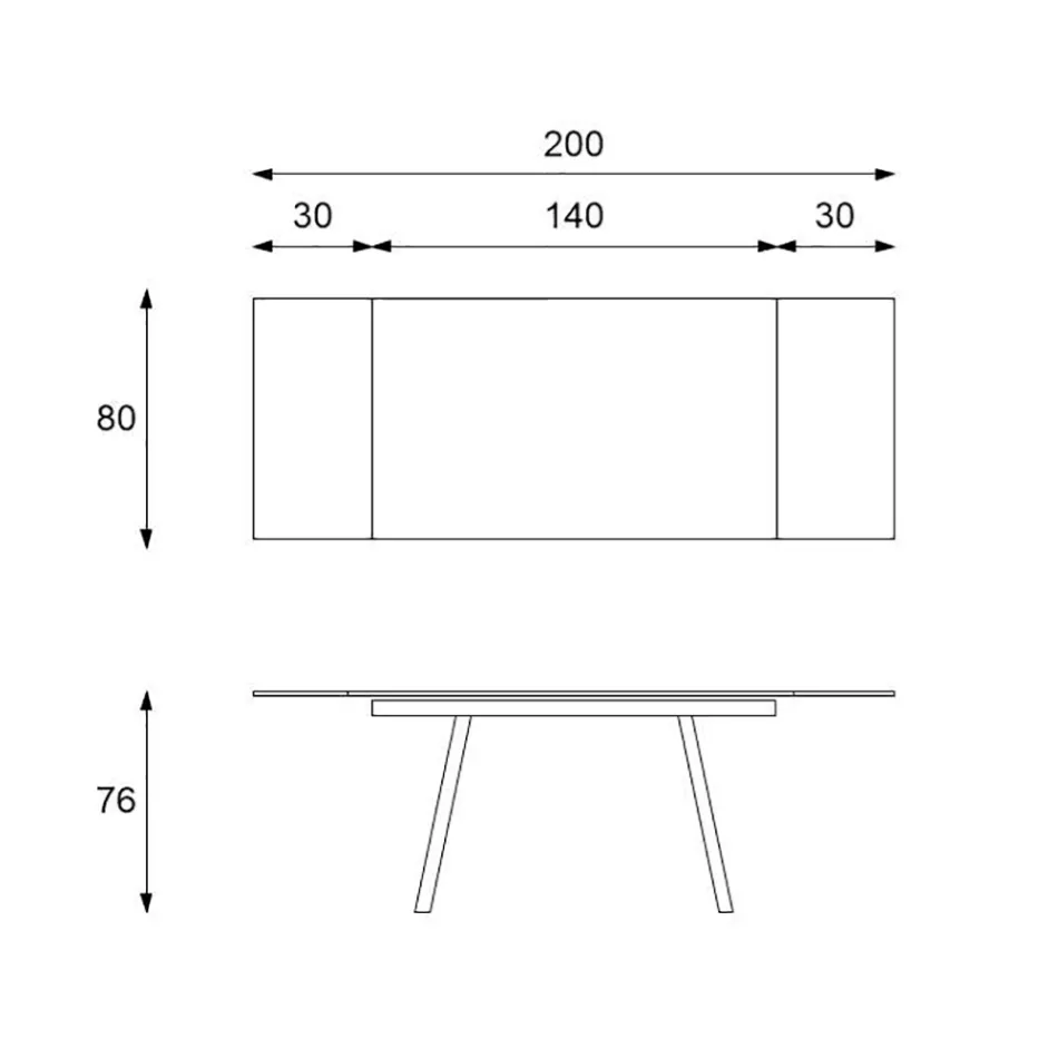 Masa extensibila pana la 200 cm din Piatra Sinterizata Efect Marmura - Ananas Viadurini