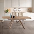 Masă extensibilă până la 210 cm din sticlă și metal vopsit - Naxos