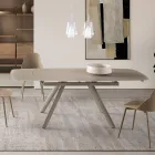 Masă extensibilă până la 210 cm din sticlă și metal vopsit - Naxos Viadurini
