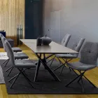 Masă extensibilă Până la 220 cm în ceramică și oțel Homemotion - Brianza Viadurini