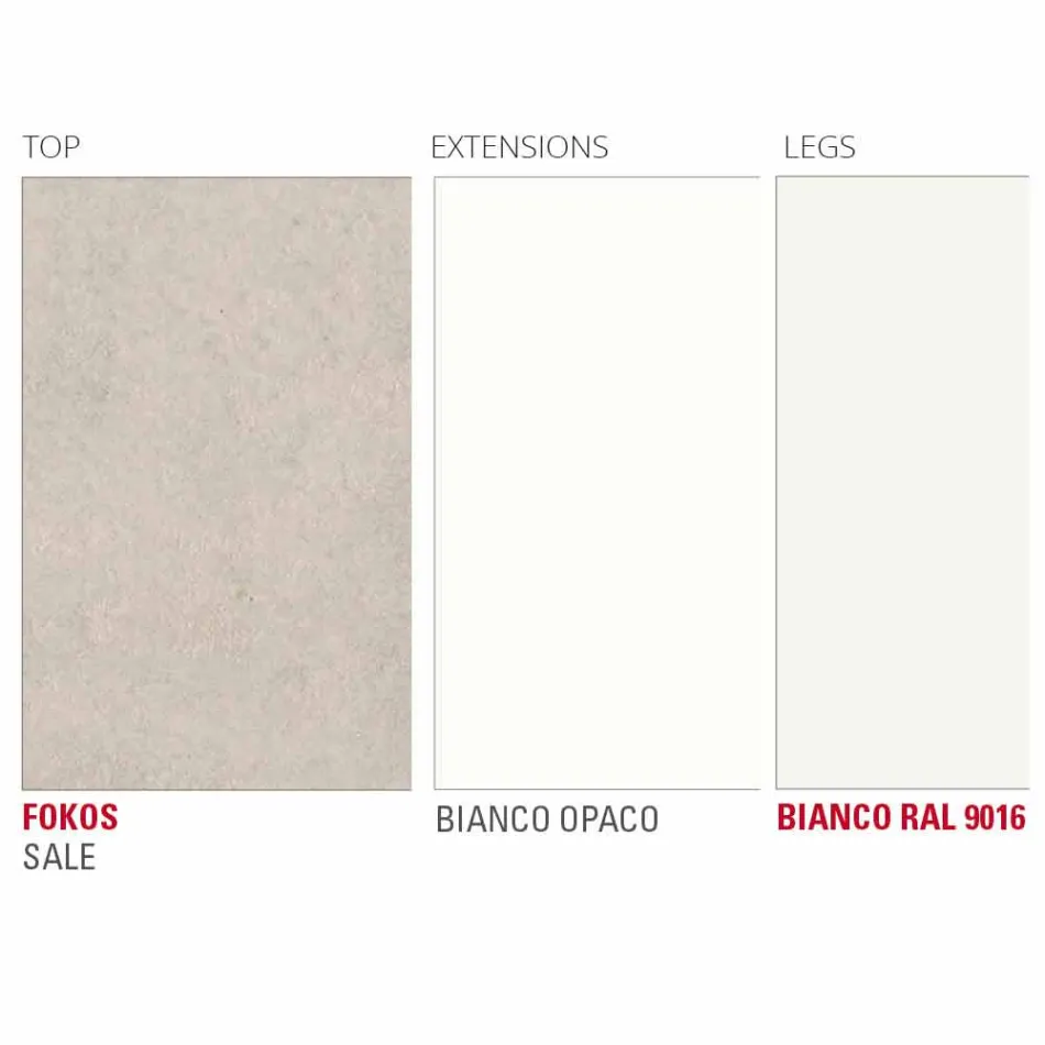 Masă extensibilă Până la 238 cm în Laminam și Metal Fabricat în Italia - Remigio Viadurini