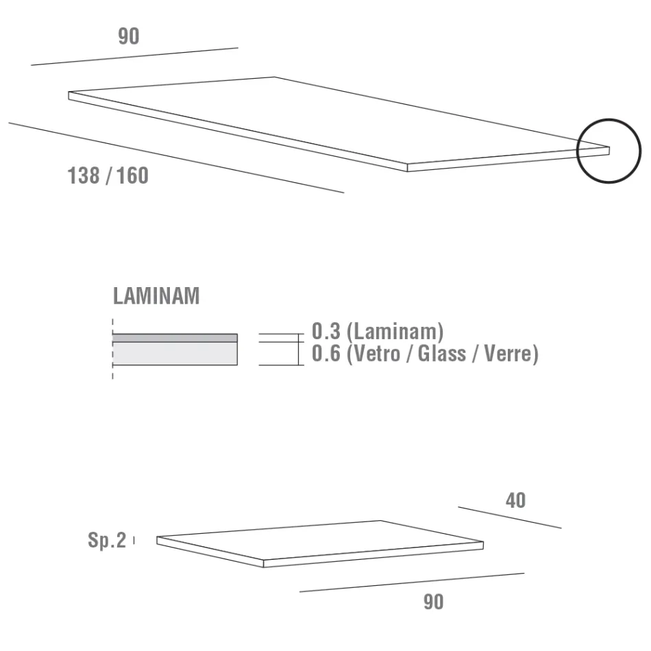 Masa extensibila pana la 240 cm cu blat Laminam Made in Italy - Malteza Viadurini