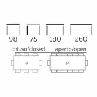 Masă extensibilă Până la 260 cm în gresie, marmură și lemn Made in Italy - Malita Viadurini