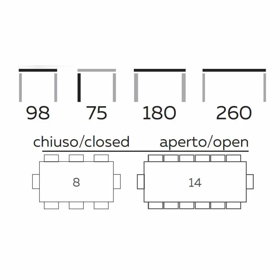 Masă extensibilă Până la 260 cm în gresie, marmură și lemn Made in Italy - Malita Viadurini