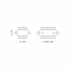 Masa extensibila pana la 280 cm din sticla si lemn furniruit – Eugrafo Viadurini