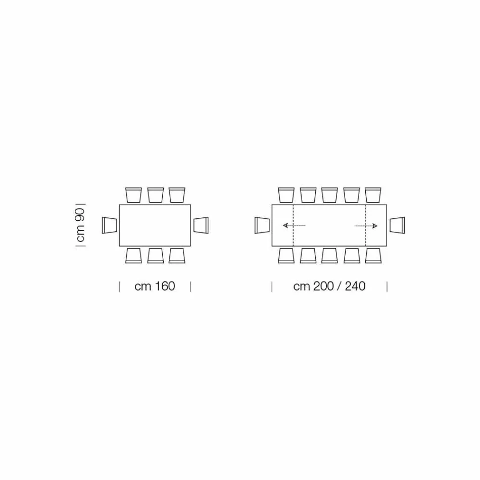 Masa extensibila pana la 280 cm din sticla si lemn furniruit – Eugrafo Viadurini
