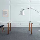 Masă extensibilă până la 280 cm în sticlă transparentă fabricată în Italia - Sopot Viadurini