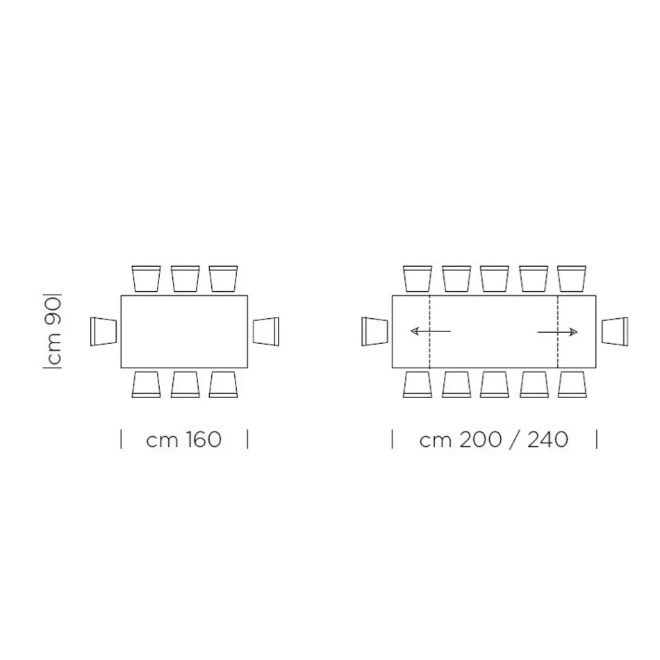 Masa extensibila pana la 300 cm cu blat furniruit Made in Italy - Grotta Viadurini