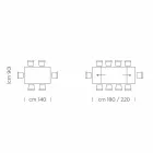 Masa extensibila pana la 300 cm din Fenix si Otel Made in Italy - Settimmio Viadurini